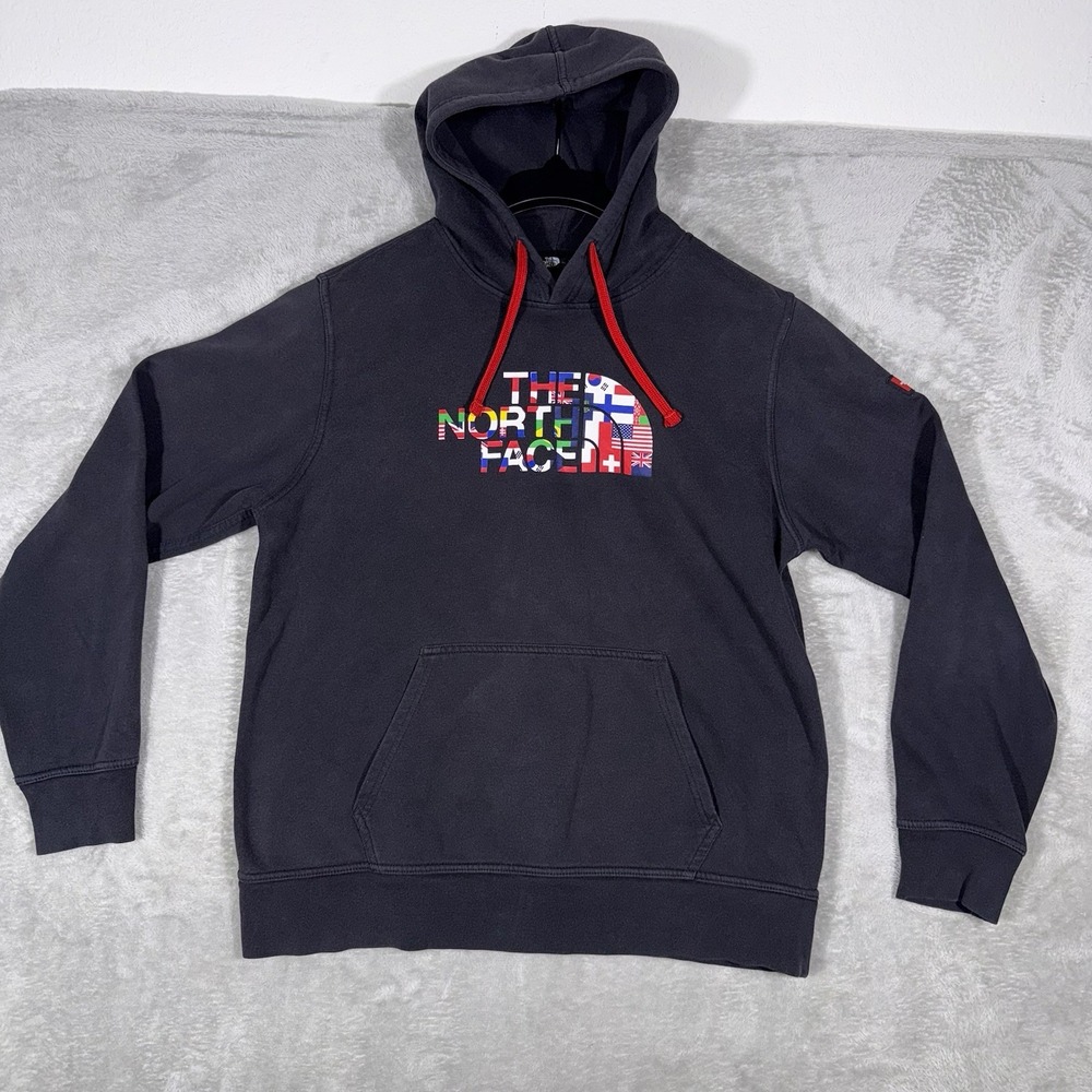 The North Face Olympic National Flag Hoodie‎ Black Retro Men's Large Black